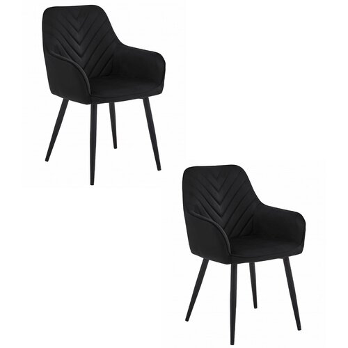 Brandless Stol NANA - črn žamet / črne noge x 2, (22056977) Cene