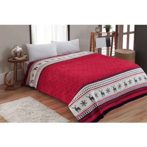  Carmelo - Red RedWhiteDark Blue Double Blanket Slike
