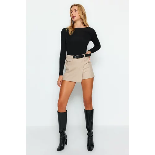 Trendyol Stone Belt Detail Woven Short Skirt