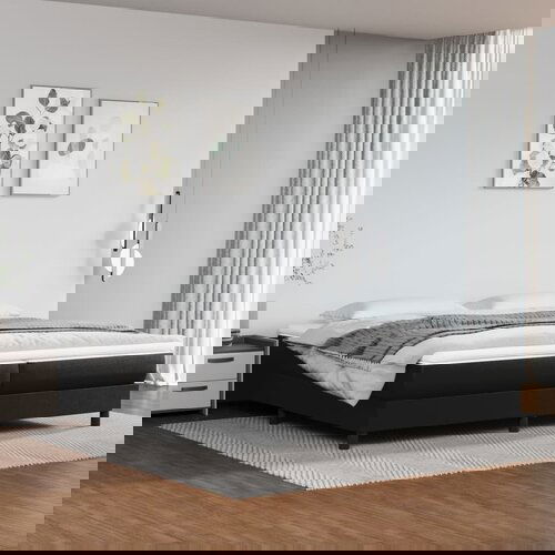 vidaXL Okvir za krevet s oprugama crni 200x200 cm od umjetne kože Cijene