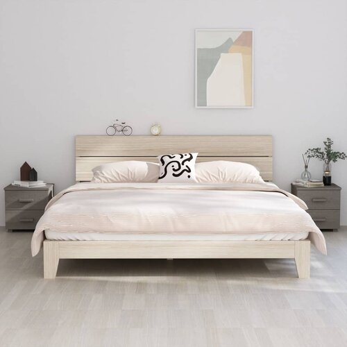 VidaXL noćni ormarići 2 kom svjetlosivi 40x35x44,5 cm masivna borovina Slike