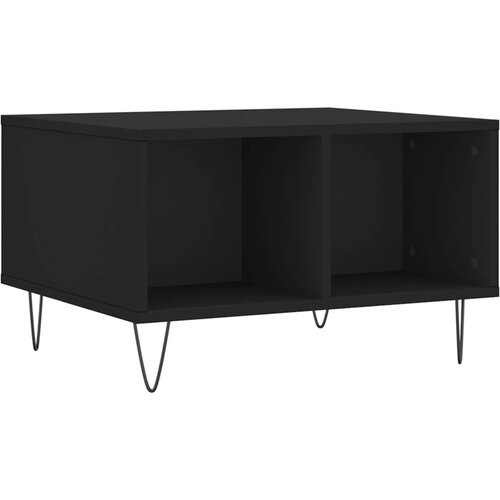 Maison Chic Klubska mizica - kavna mizica - Nizka mizica črna 60x50x36,5 cm inženirski les, (21753788) Slike