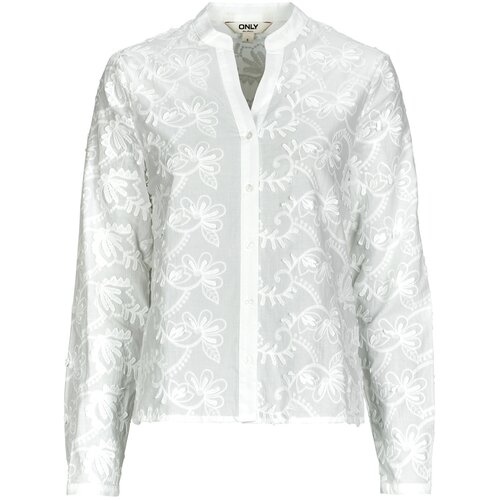 Only ONLCARMEN FR L/S 3D EMB SHIRT Bijela Slike
