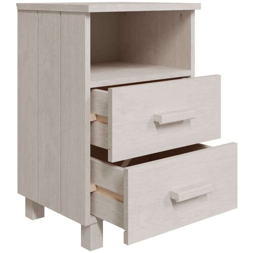 VidaXL noćni ormarići 2 kom bijeli 40 x 35 x 62 cm od masivne borovine Slike