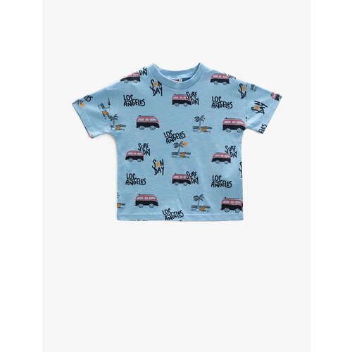 Koton Car Printed T-Shirt Short Sleeve Crew Neck Cotton Slike