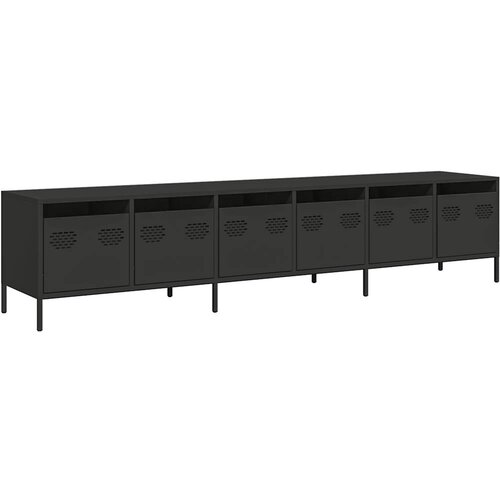 Maison Chic TV omarica - TV enota - Televizijska omarica črna 202x39x43,5 cm hladno valjano jeklo, (21701443) Cene