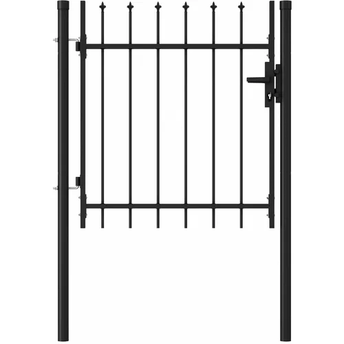  Jednostruka vrata za ogradu sa šiljcima na vrhu 1 x 1 m crna