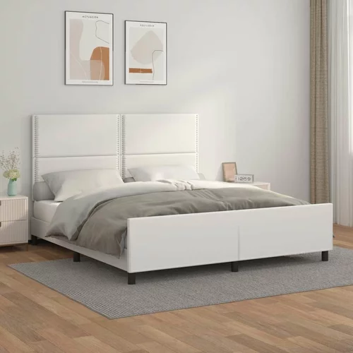  Okvir za krevet s uzglavljem bijeli 160x200 cm od umjetne kože