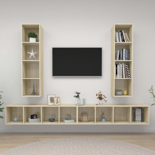  Zidni TV ormarići 4 kom boja hrasta sonome konstruirano drvo Cijene