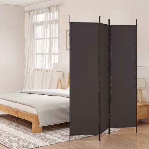 VidaXL Sobna pregrada s 3 panela smeđa 150x200 cm od tkanine Slike