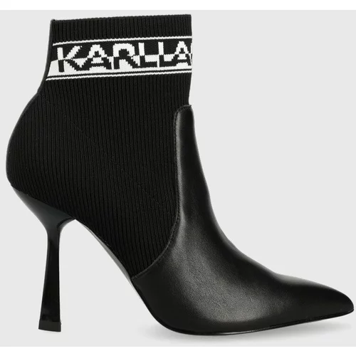 Karl Lagerfeld Gležnarji PANDARA ženski, črna barva, KL31353