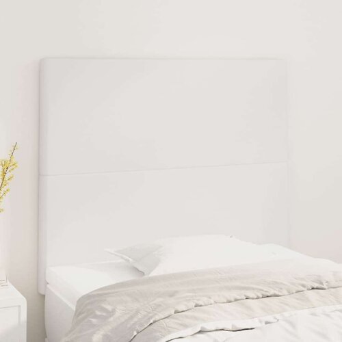  Posteljno vzglavje 2 kosa belo 90x5x78/88 cm umetno usnje, (20792990) Slike