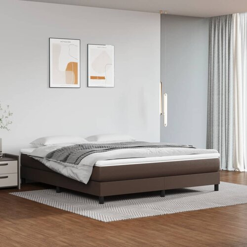 vidaXL Madrac s džepičastim oprugama smeđi 180x200x20 cm umjetne kože Cijene