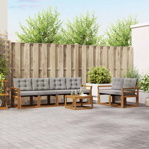  Set vanjskih sofa 7 kom. Prirodna i svijetlo siva Cene