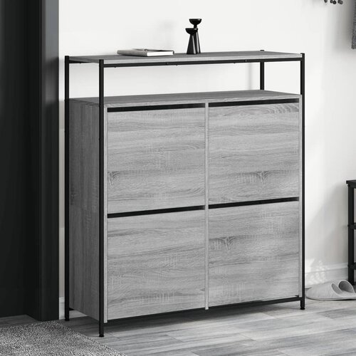 vidaXL Omarica za čevlje s 4 predali siva sonoma 100x34x112 cm Cene