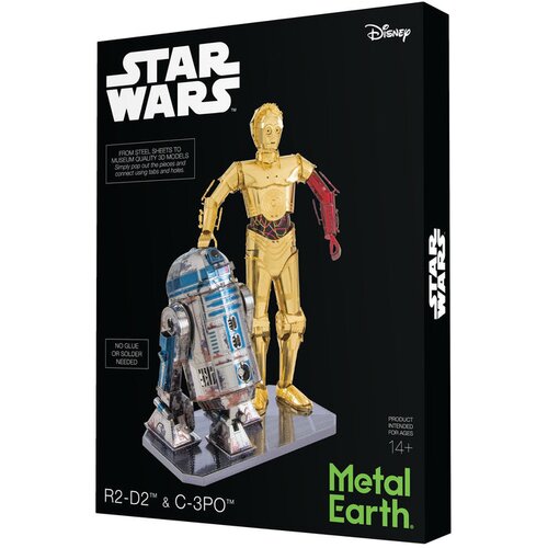 Metal_Earth 3D metalna maketa STAR WARS Set robot C-3PO + R2D2, Zlatna boja Cene