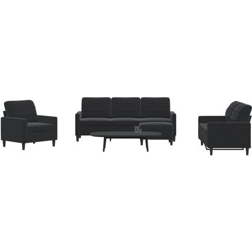 vidaXL 4-dijelni set sofa s jastucima crni baršunasti Cijene