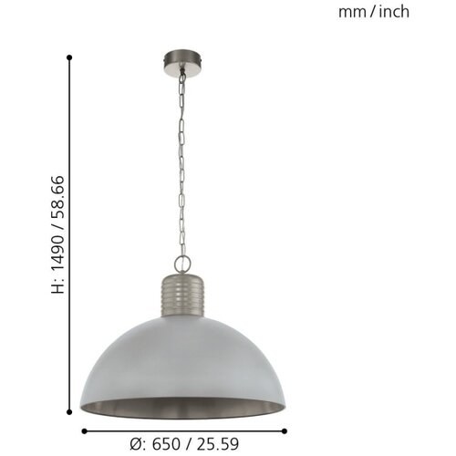 Eglo 49757 - visilica na lancu coldridge 1xE27/60W/230V Slike