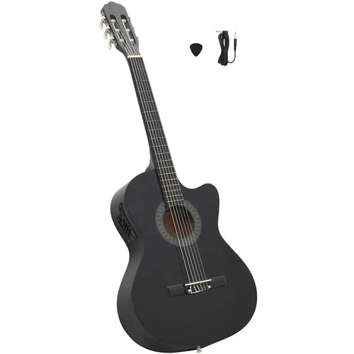  Klasična gitara Western s ujednačivačem i 6 žica crna Slike