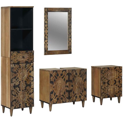  Set namje&scaron;taja za kupaonicu Zidne 4 pcs Smeđa Čvrsto drvo manga Cijene