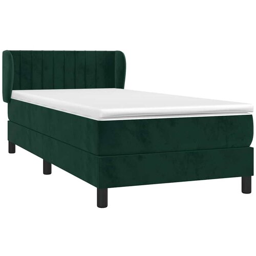 Box spring krevet s madracem tamnozeleni 90x190 cm bar&amp;scaron;unasti Slike