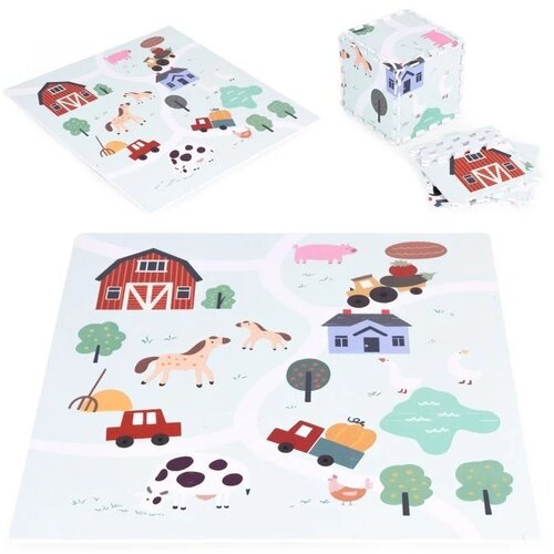 ECO TOYS Edukativna puzzle podloga za igru, 90,5x90,5cm, Farma 01 Cene