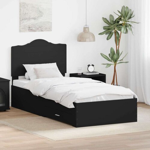  Okvir za krevet Crna 75 x 190 cm Konstruirano drvo Cijene
