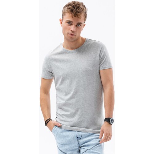 Ombre majice s kratkimi rokavi mo&amp;scaron;ka majica (S1224GREY-MELANGE) pisana Slike