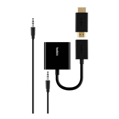 Belkin HDMI / VGA Adapter [1x Ženski konektor HDMI - 1x Ženski konektor VGA, Priključna doza za 3,5 mm banana utikač] Crna Cijene