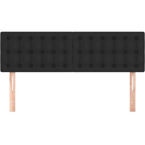  Uzglavlja crna 144x5x78/88 cm od umjetne kože Slike