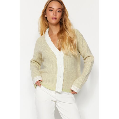 Trendyol Cardigan - Beige - Oversize Slike