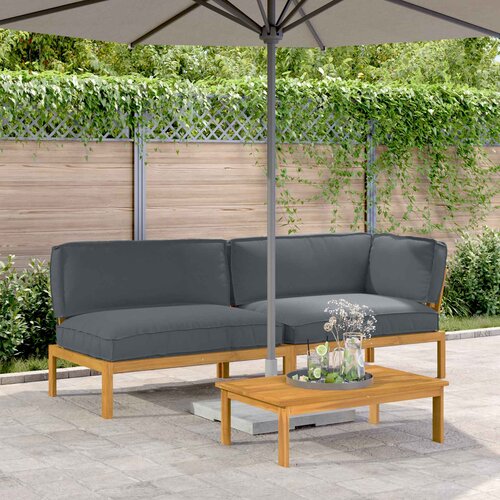  Set sofe s jastukom 3 pcs Antracit Čvrsto drvo akacije Cijene