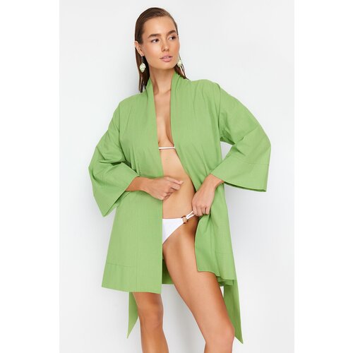 Trendyol Mini Woven 100% Cotton Kimono & Kaftan with Green Belt Slike