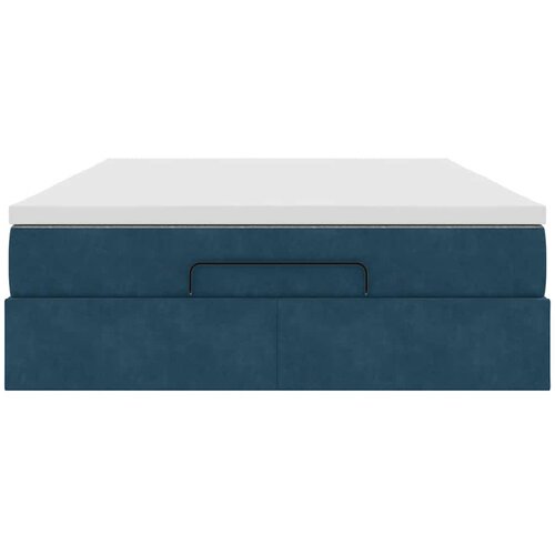  Otomanski krevet s madracem tamnoplavi 140x190 cm bar&amp;scaron;unasti Slike