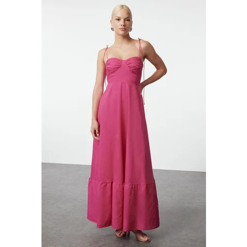 Trendyol Fuchsia Drape Detailed Woven Maxi Dress