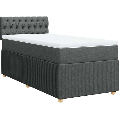 VidaXL Krevet s oprugama i madracem tamnosivi 90 x 190 cm od tkanine Slike