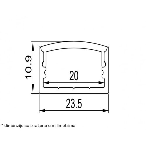  led profil LL-ALP014 komplet crni Cene