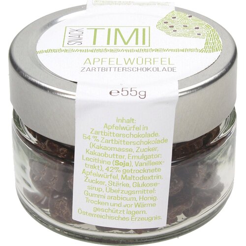 TIMI Jabolčne kocke s temno čokolado - 55 g Cene