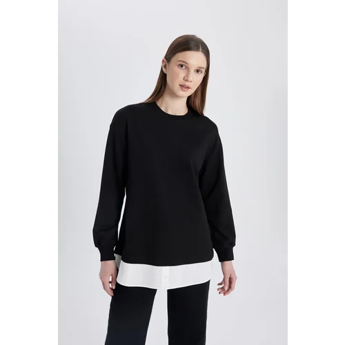 Defacto Regular Fit Long Sleeve Sweatshirt Tunic