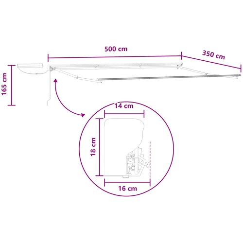  Električna retraktabilna tenda Pijesak 5 &amp;times; 3,5 m Slike
