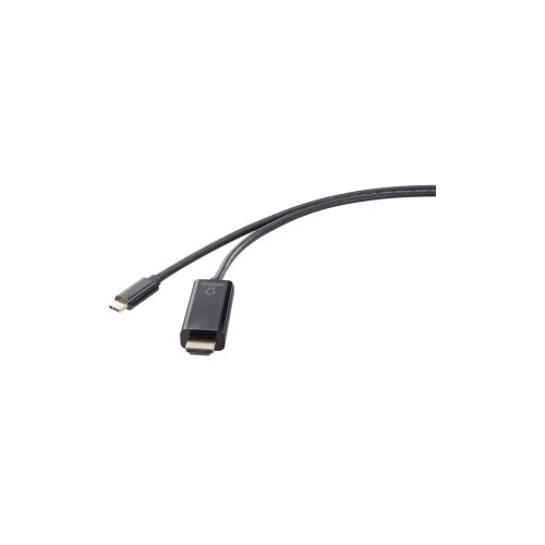 Renkforce USB-C/HDMI adapterski kabel USB-C vtič, HDMI-A vtič 3 m črna RF-4531594 4K UHD, dvojno oklopljen USB-C-Display kabel USB-C/HDMI ad, (20417894) Cene