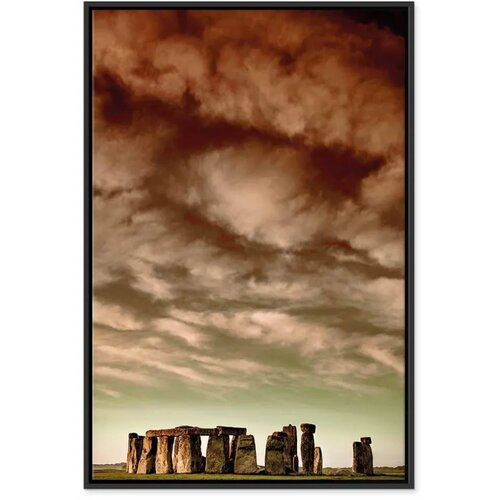  Slika - Clouds Over Stonehenge (1 Part) Vertical 40x60 U crnom drvenom okviru Slike