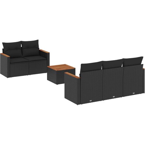  6-dijelni set vrtnih sofa od poliratana s jastucima Slike