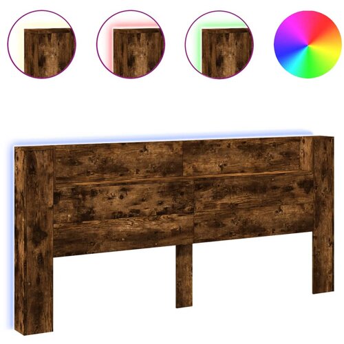 Maison Chic posteljno vzglavje - vzglavna omarica - nočna omarica led dim. hrast 220x16,5x103,5 cm, (21705068) Slike