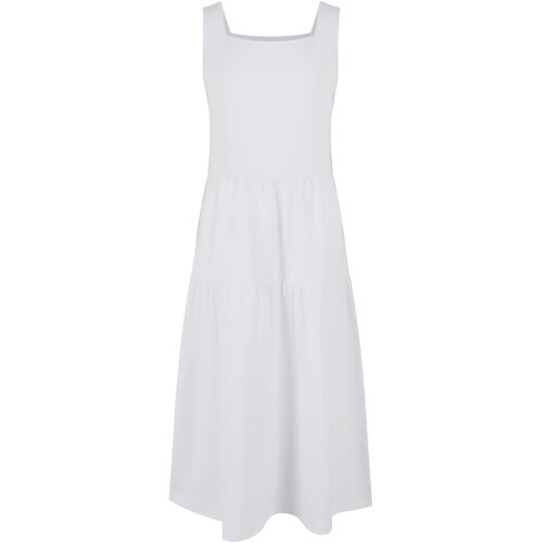 Urban Classics Kids Girls' 7/8 Length Valance Summer Dress - White Cene