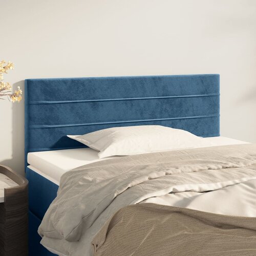 VidaXL Posteljno vzglavje temno modro 90x5x78/88 cm žamet Slike