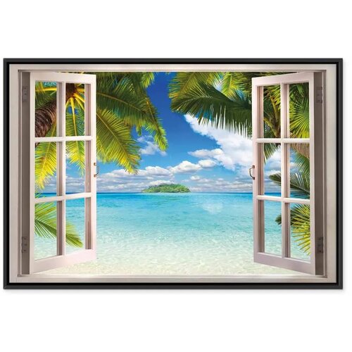  Slika - Window: Sea View 90x60 U crnom drvenom okviru Slike