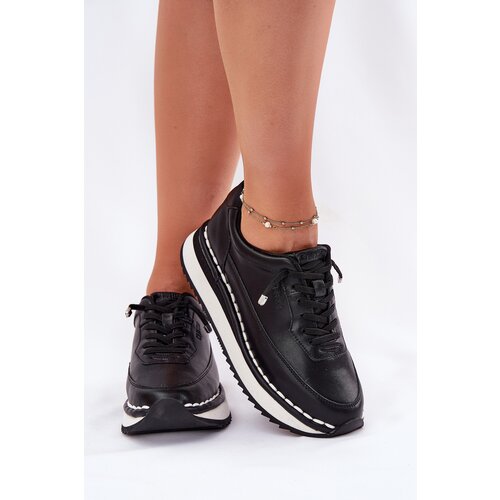 Big Star Women&amp;#039;s Leather Sneakers On Platform Slike
