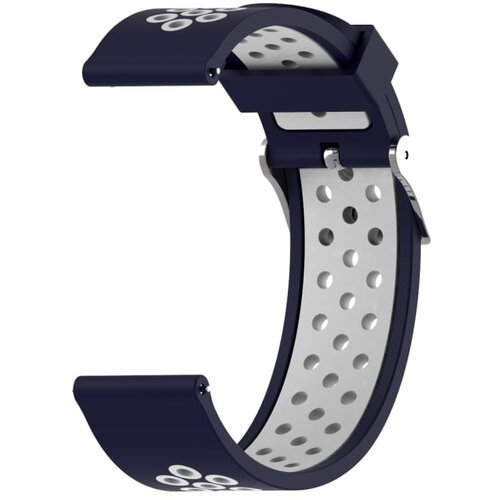  Silikonski remen za pametni sat &amp;quot;dots&amp;quot; plavo-bijeli 22mm Slike