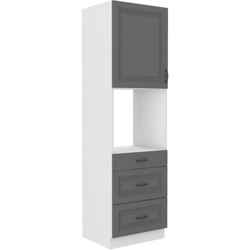Stolarz-Lempert Visoka omara za vgradno pečico Stilo - dustgrey/bela - 60 cm DKS-210 3S 1F Slike